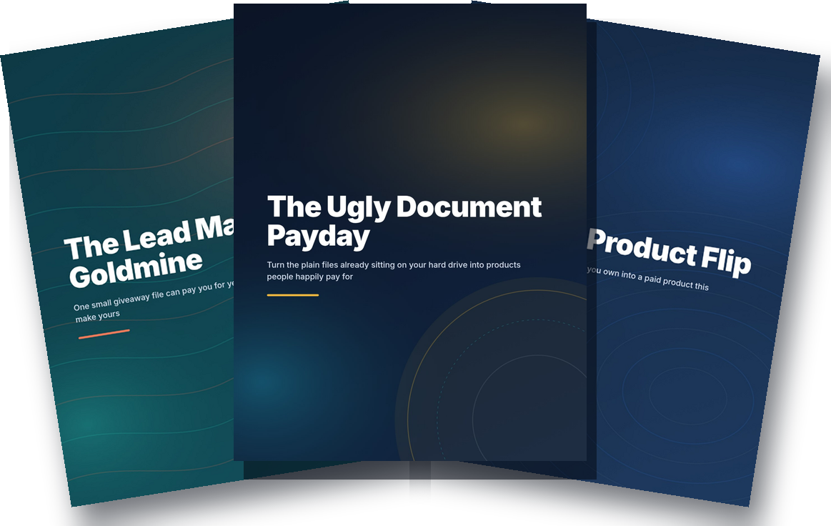 The three bonus reports, stacked
